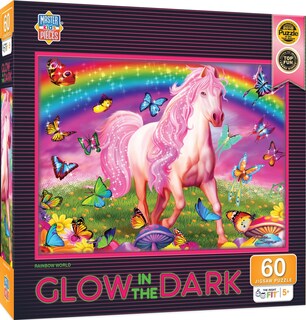 Foto 1 | Puzzle Masterpieces: El Mundo Del Arcoíris Que Brillan En La Oscuridad, 60 Piezas - Venta Internacional.