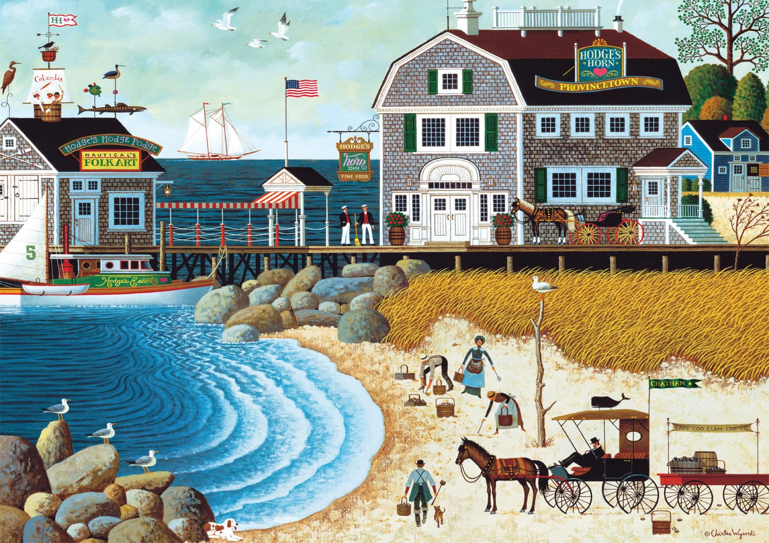 Foto 2 pulgar | Rompecabezas Charles Wysocki Clammers De Buffalo Games, 300 Unidades - Venta Internacional.