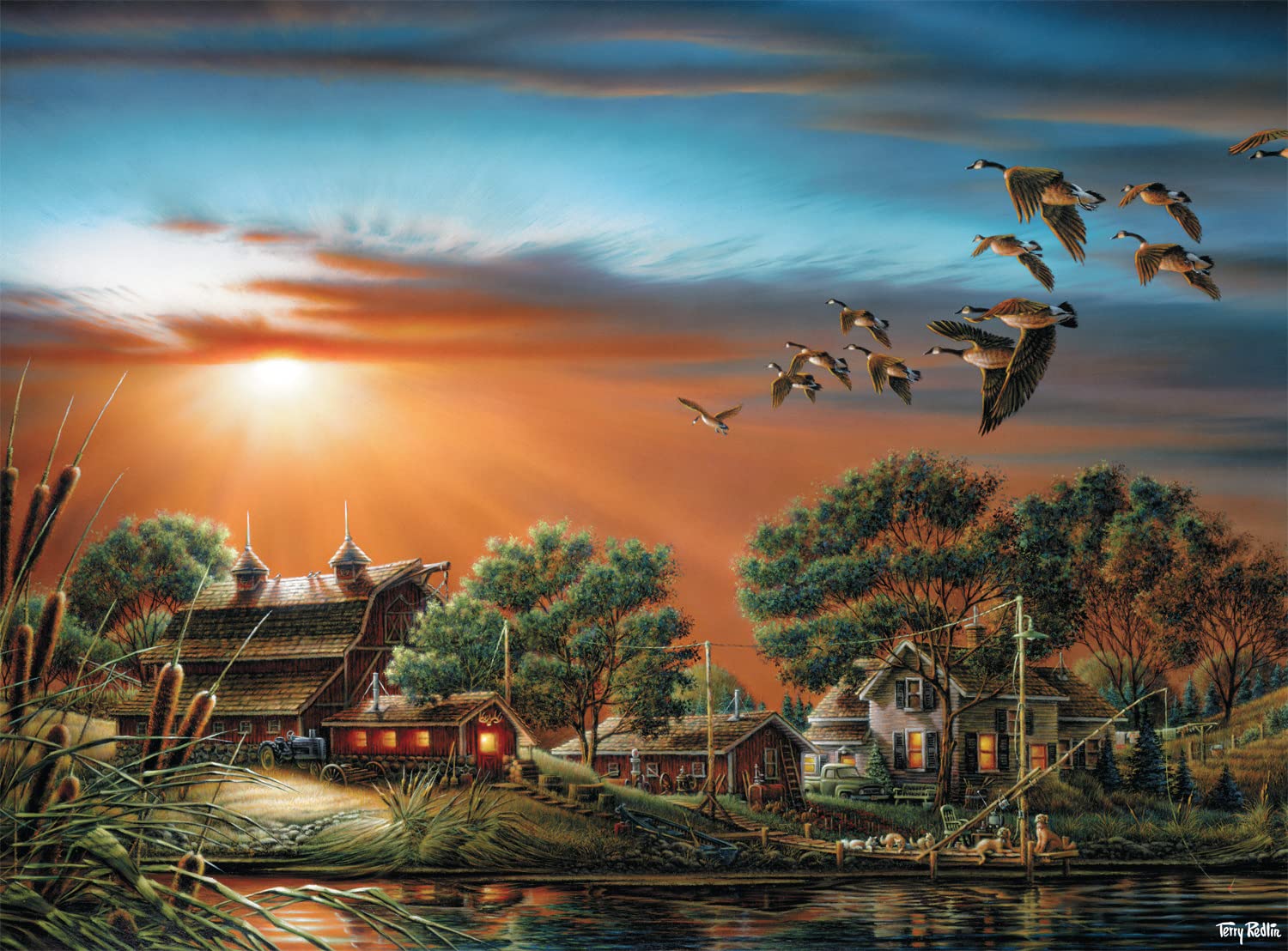 Rompecabezas Buffalo Games Terry Redlin Lazy Afternoon 1000 Piezas - Venta Internacional.
