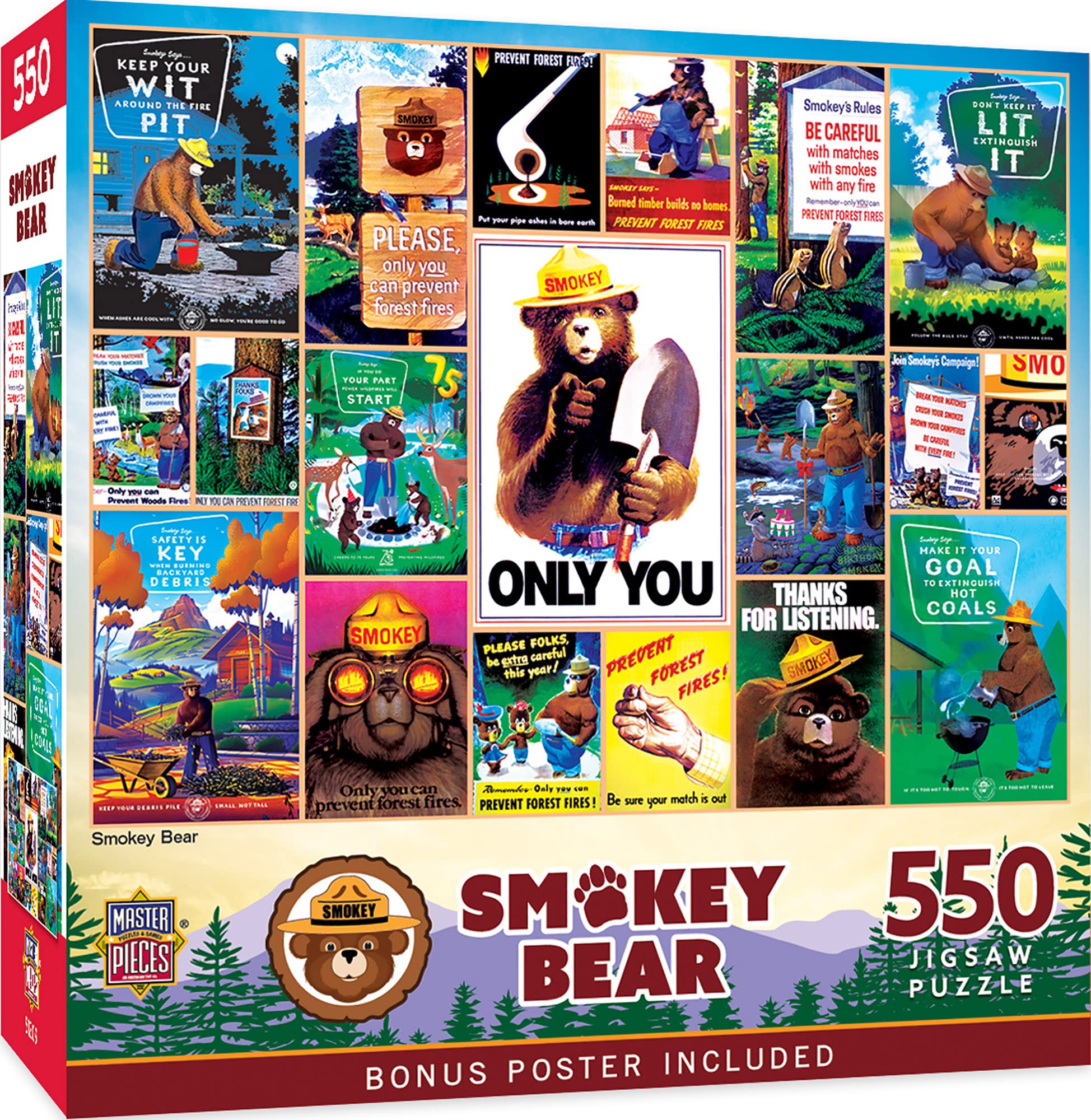 Rompecabezas Masterpieces Smokey Bear 550 Piezas - Venta Internacional.