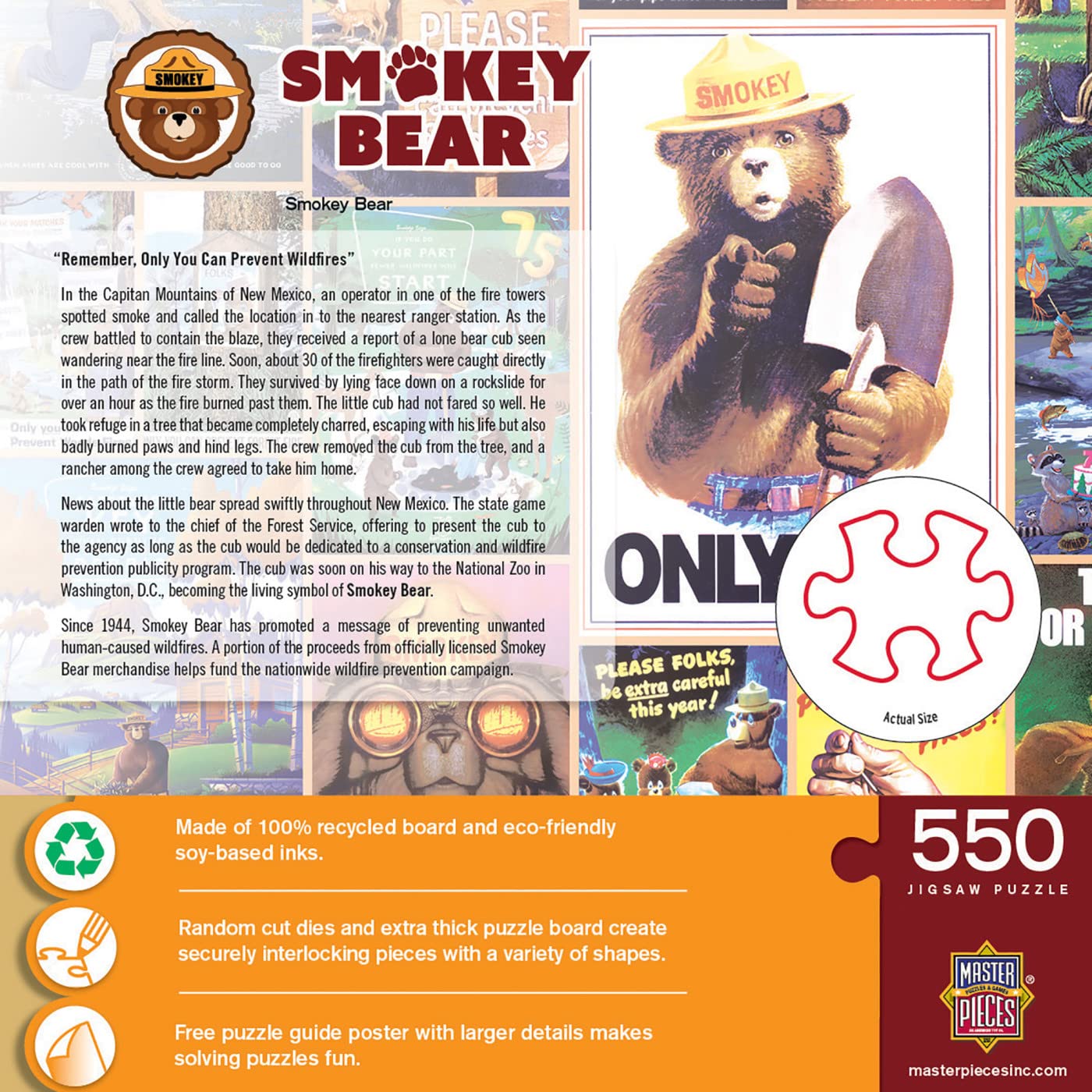 Foto 4 pulgar | Rompecabezas Masterpieces Smokey Bear 550 Piezas - Venta Internacional.