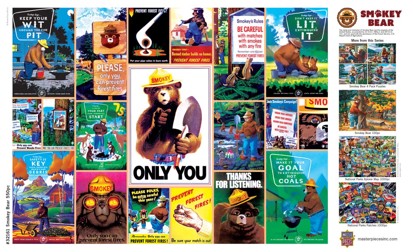 Foto 5 pulgar | Rompecabezas Masterpieces Smokey Bear 550 Piezas - Venta Internacional.