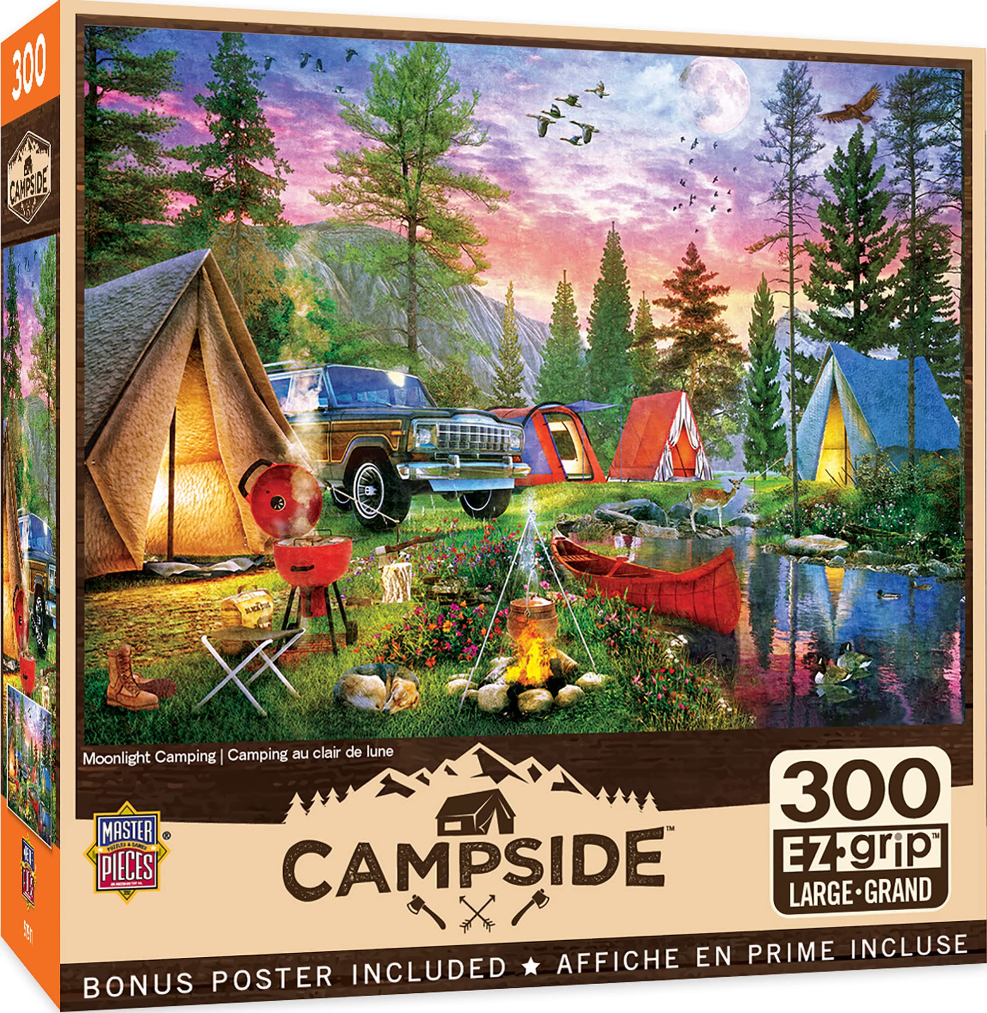 Rompecabezas Masterpieces Moonlight Camping 300 Piezas - Venta Internacional.