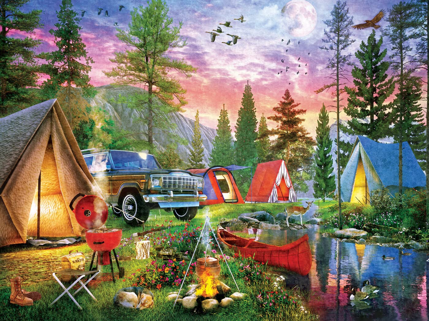 Foto 8 pulgar | Rompecabezas Masterpieces Moonlight Camping 300 Piezas - Venta Internacional.