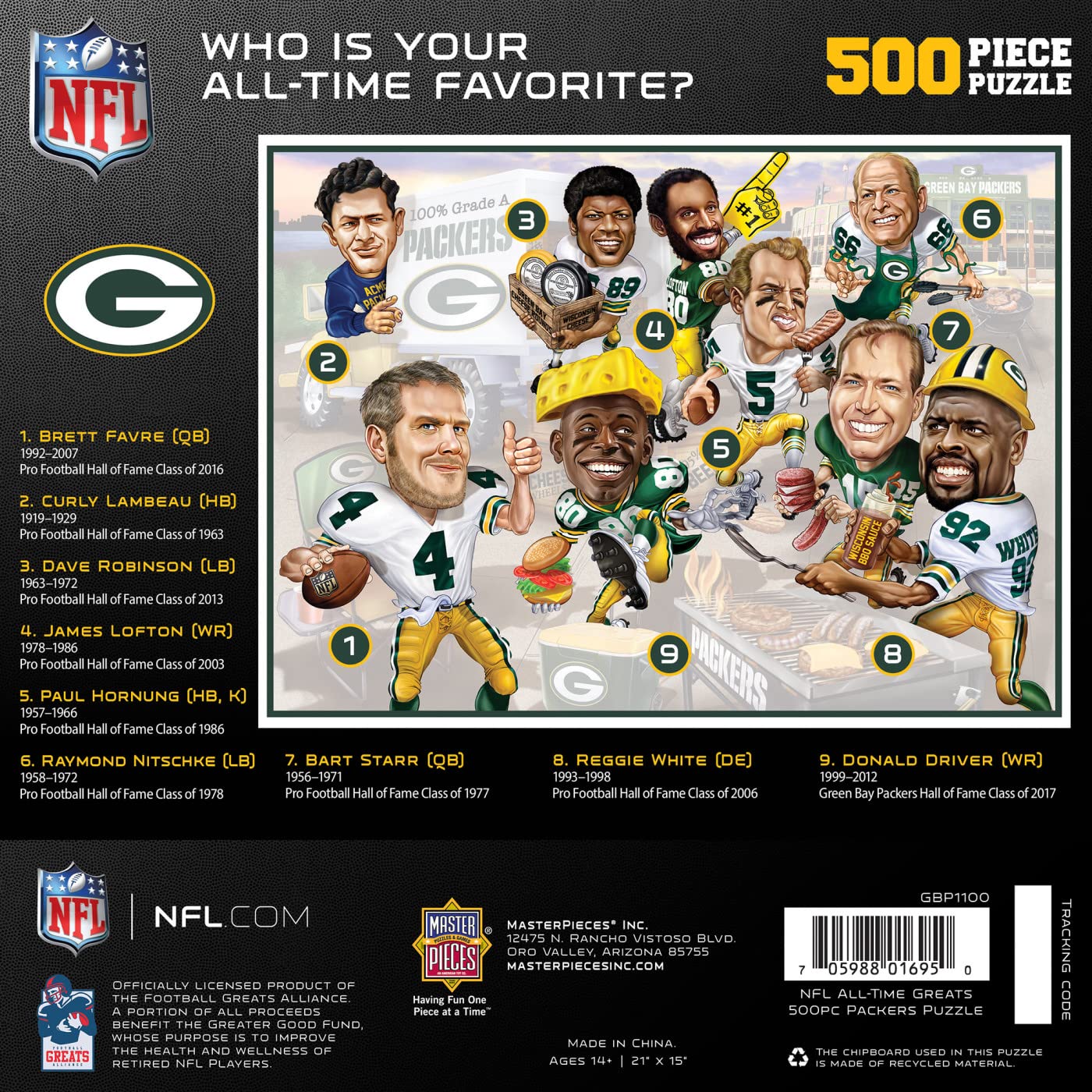 Foto 4 pulgar | Rompecabezas Masterpieces De 500 Piezas Nfl Green Bay Packers - Venta Internacional.