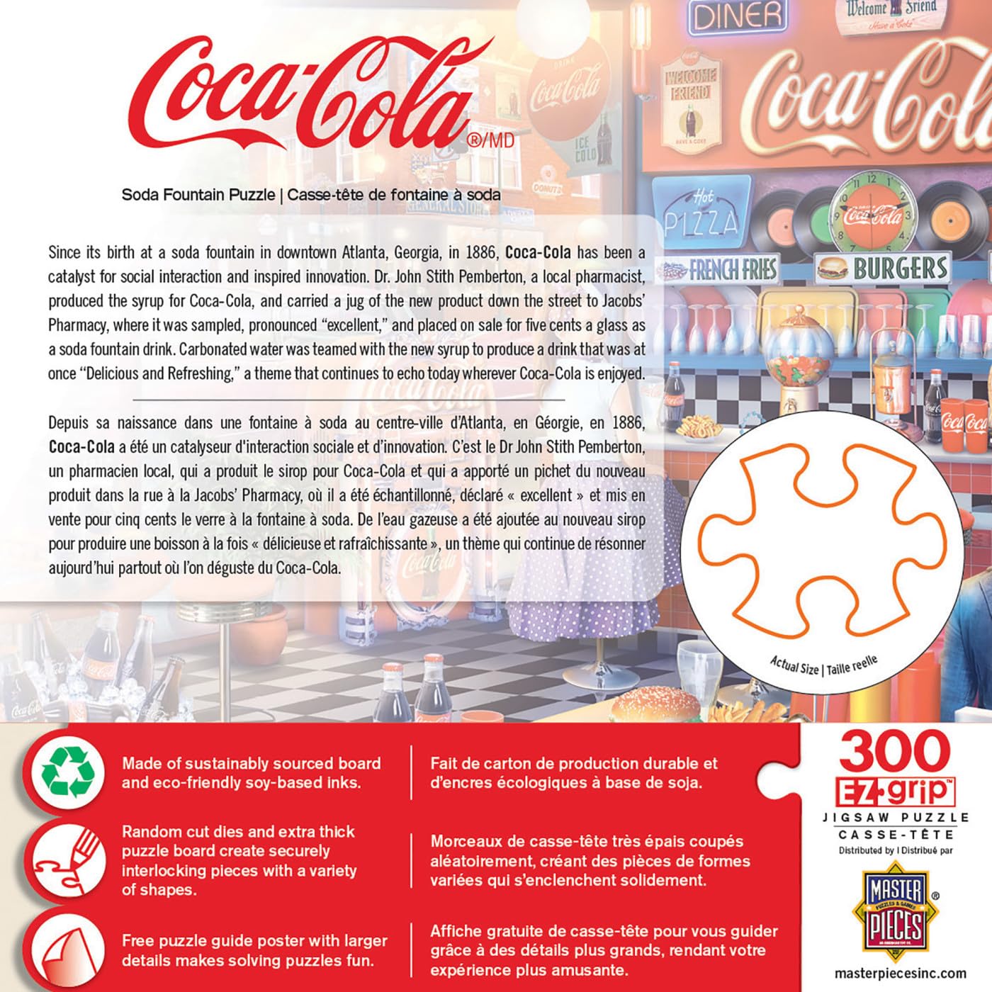 Foto 4 pulgar | Jigsaw Puzzle Masterpieces, Fuente De Refresco De Coca-cola, 300 Unidades - Venta Internacional.