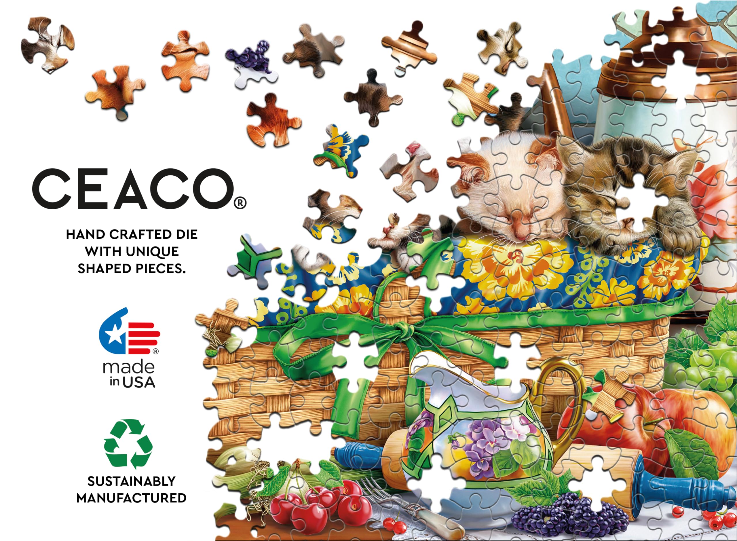 Foto 6 pulgar | Rompecabezas Ceaco Con Gatitos En Una Cesta De 300 Piezas - Venta Internacional.