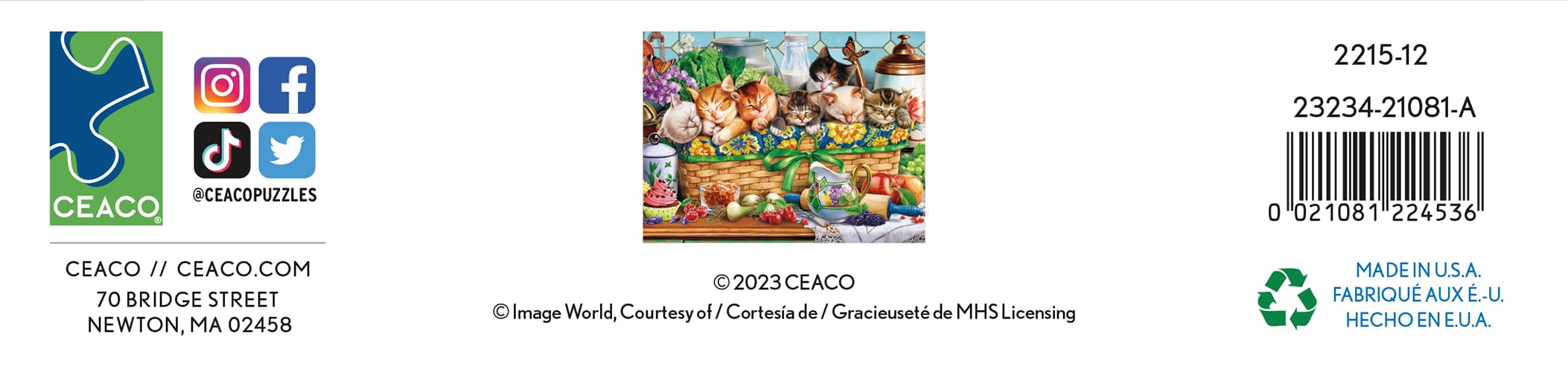 Foto 8 pulgar | Rompecabezas Ceaco Con Gatitos En Una Cesta De 300 Piezas - Venta Internacional.