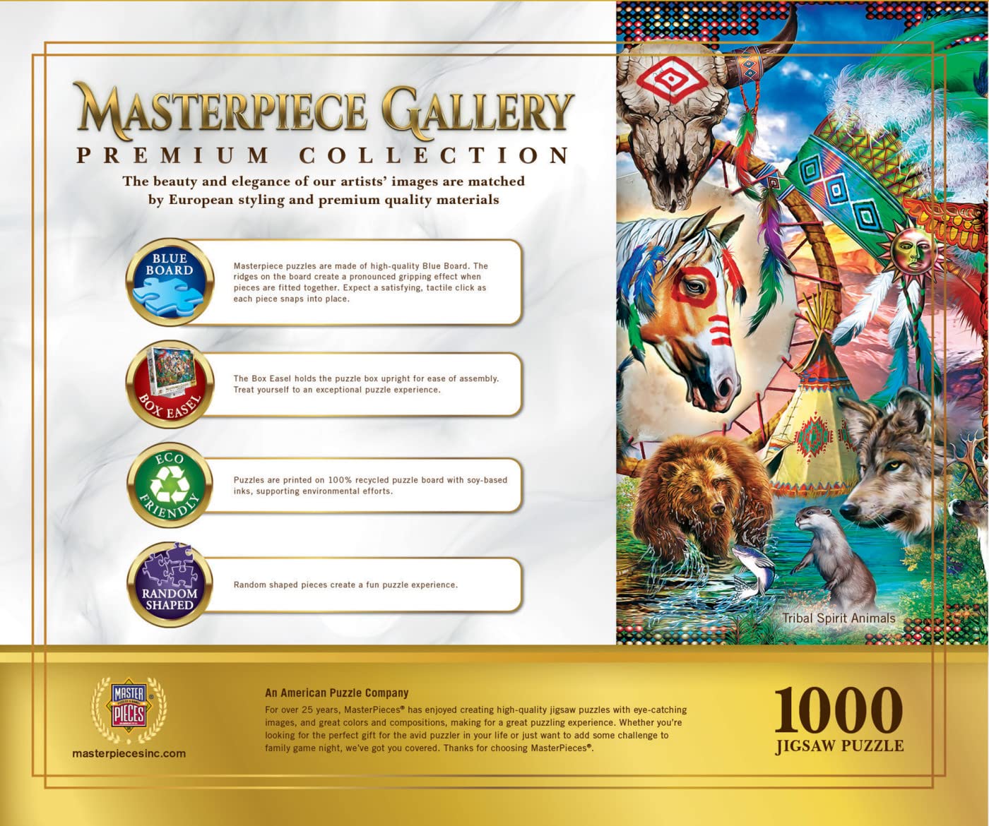 Foto 4 pulgar | Rompecabezas Masterpieces Tribal Spirit Animals 1000 Piezas - Venta Internacional.