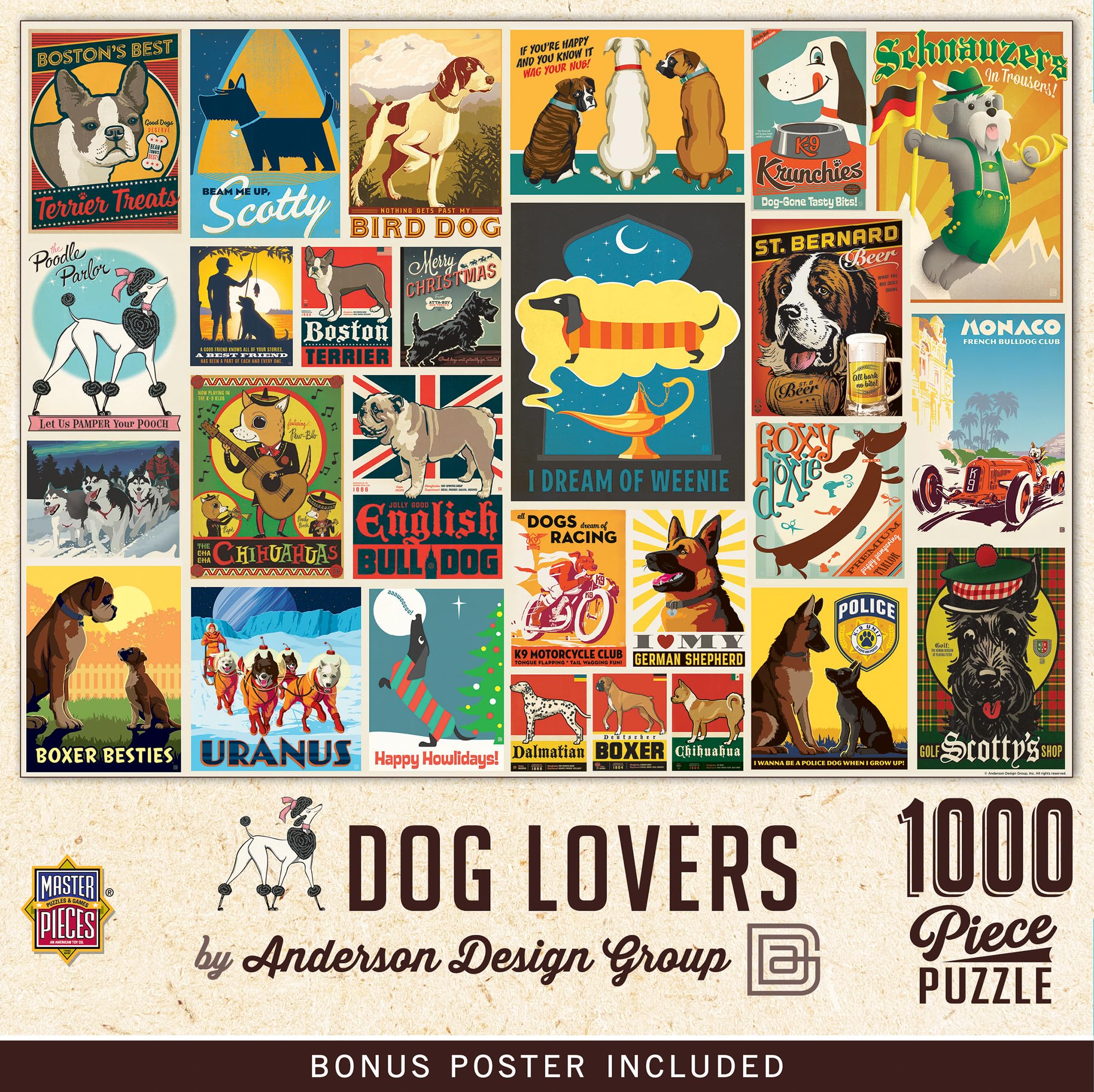 Foto 1 | Rompecabezas Masterpieces Dog Lovers 1000 Piezas - Venta Internacional.
