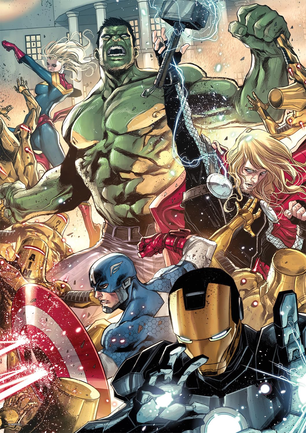 Rompecabezas Buffalo Games Marvel Avengers World #14, 500 Unidades - Venta Internacional.