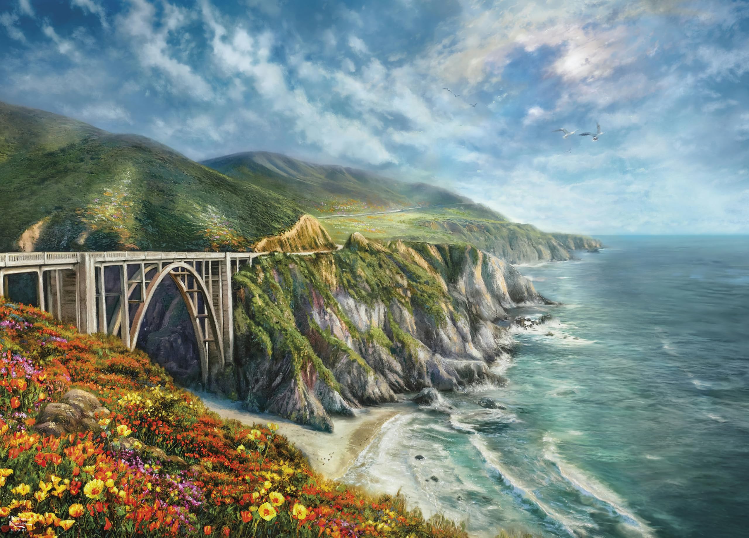 Rompecabezas Ceaco Thomas Kinkade Big Sur 1000 Piezas - Venta Internacional.