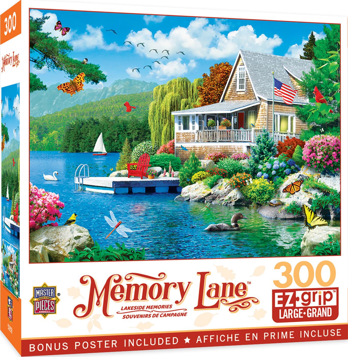 Rompecabezas Masterpieces Lakeside Memories, 300 Piezas - Venta Internacional.