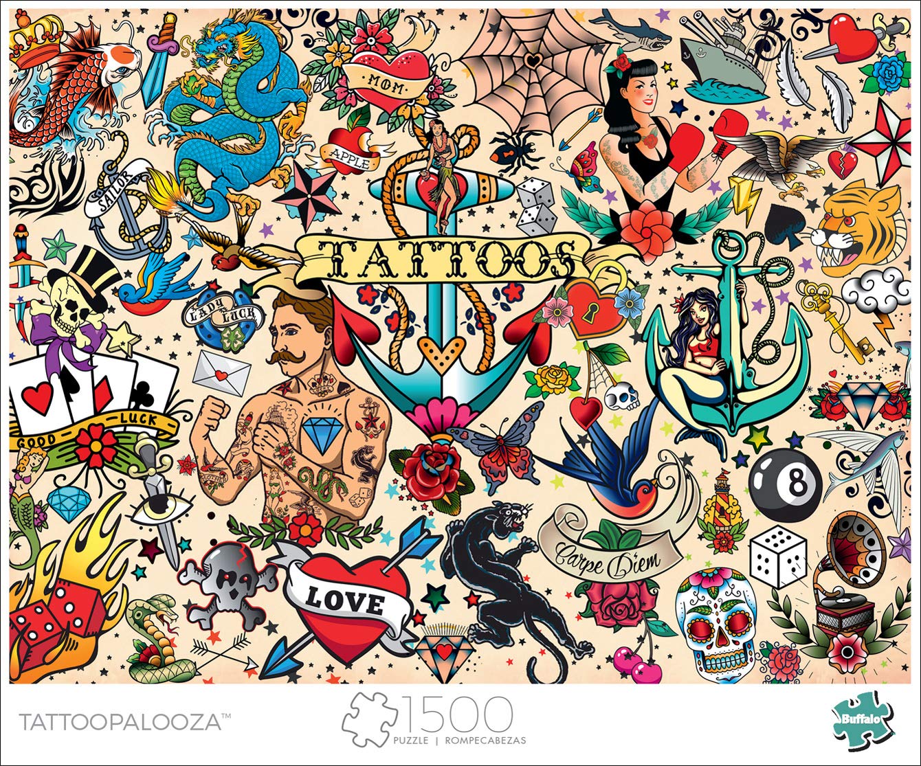 Foto 2 | Rompecabezas Buffalo Games Jason Taylor Tattoopalooza 1500 Piezas - Venta Internacional.