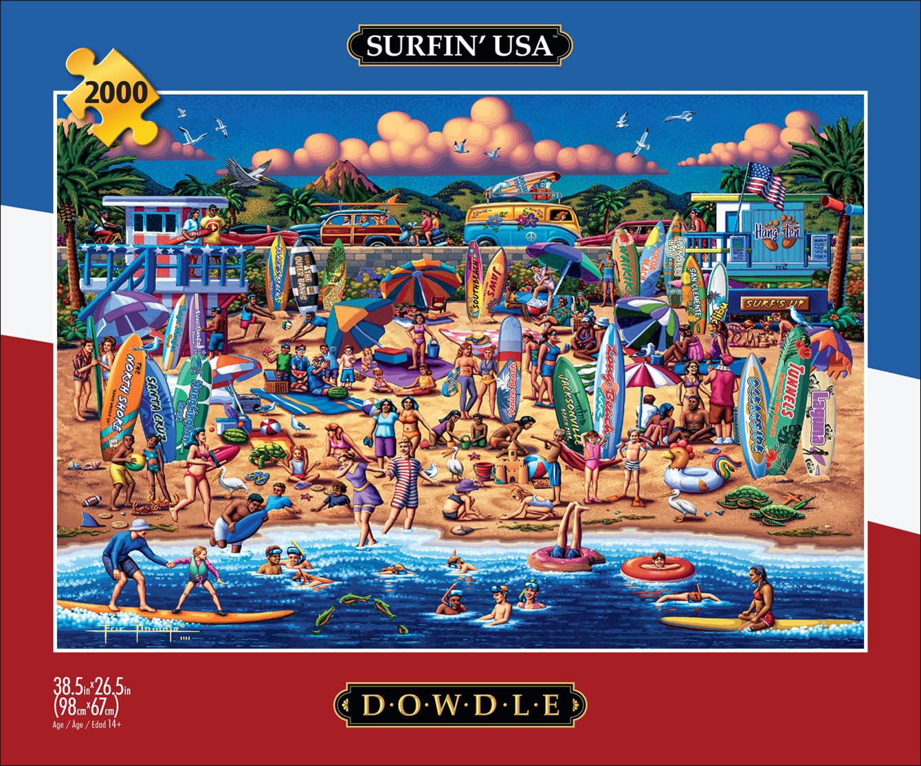 Foto 2 | Rompecabezas Buffalo Games Dowdle Surfin' Usa 2000 Piezas - Venta Internacional.