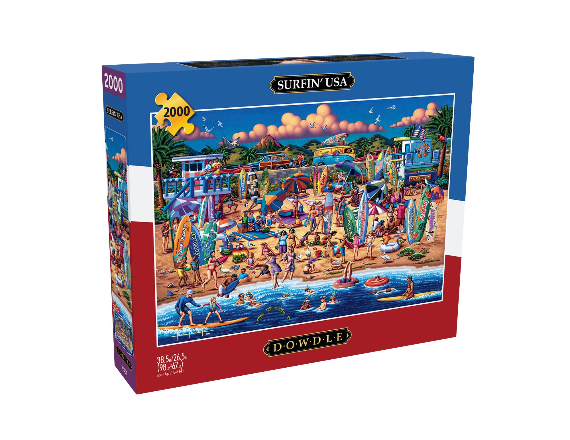 Foto 3 | Rompecabezas Buffalo Games Dowdle Surfin' Usa 2000 Piezas - Venta Internacional.