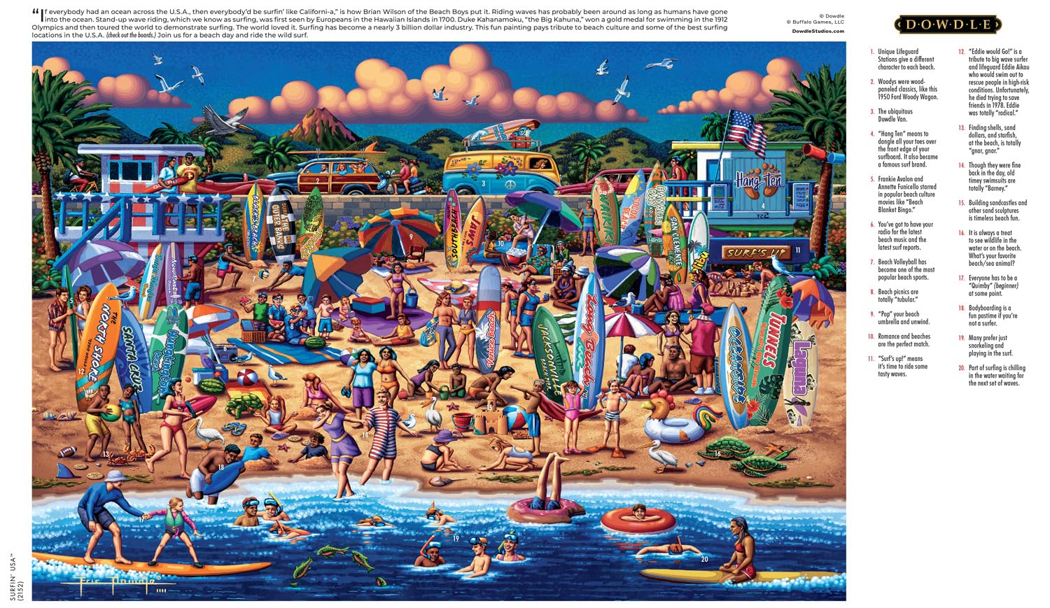Foto 6 pulgar | Rompecabezas Buffalo Games Dowdle Surfin' Usa 2000 Piezas - Venta Internacional.