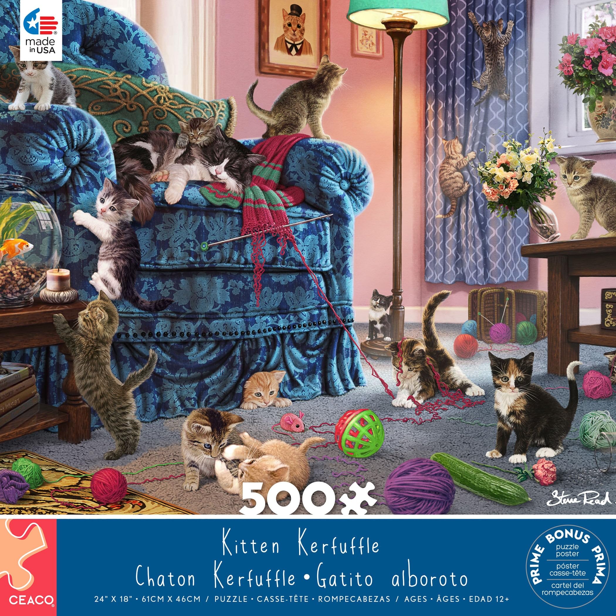 Rompecabezas Ceaco Paws Gone Wild Kitten Kerfuffle, 500 Piezas - Venta Internacional.