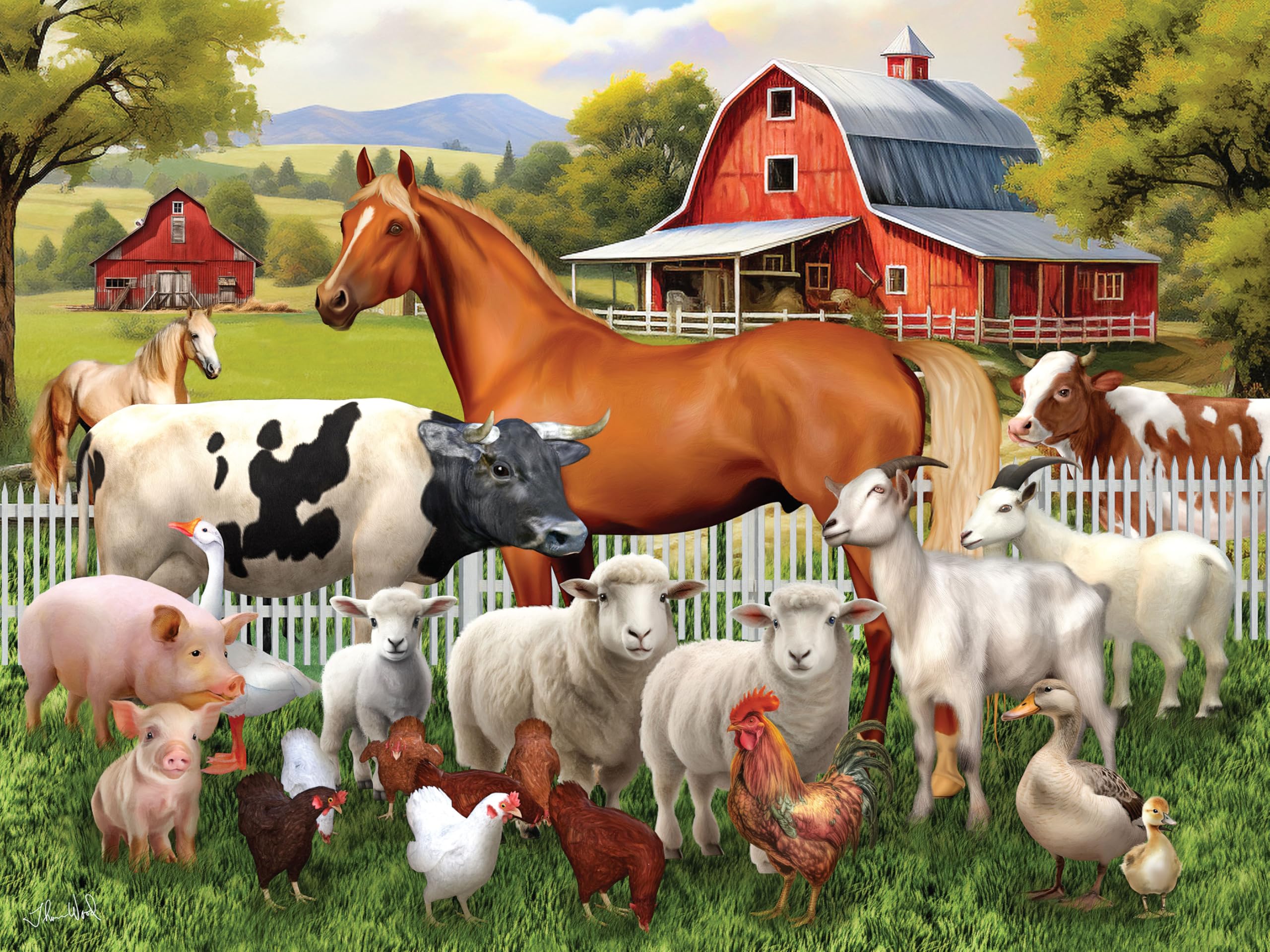 Rompecabezas Ceaco Tom Wood Farm Animal Friends De 300 Piezas - Venta Internacional.