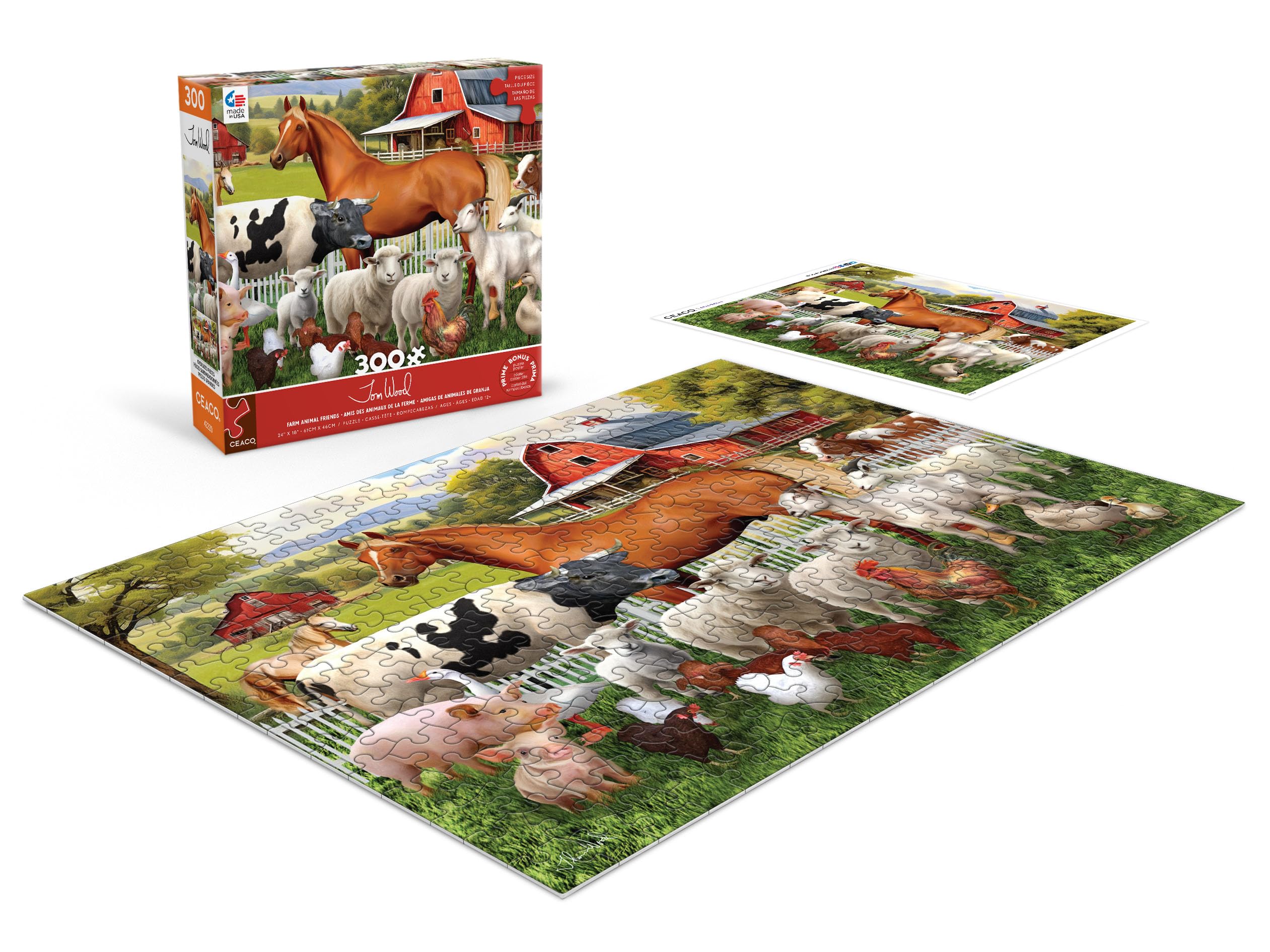 Foto 4 | Rompecabezas Ceaco Tom Wood Farm Animal Friends De 300 Piezas - Venta Internacional.