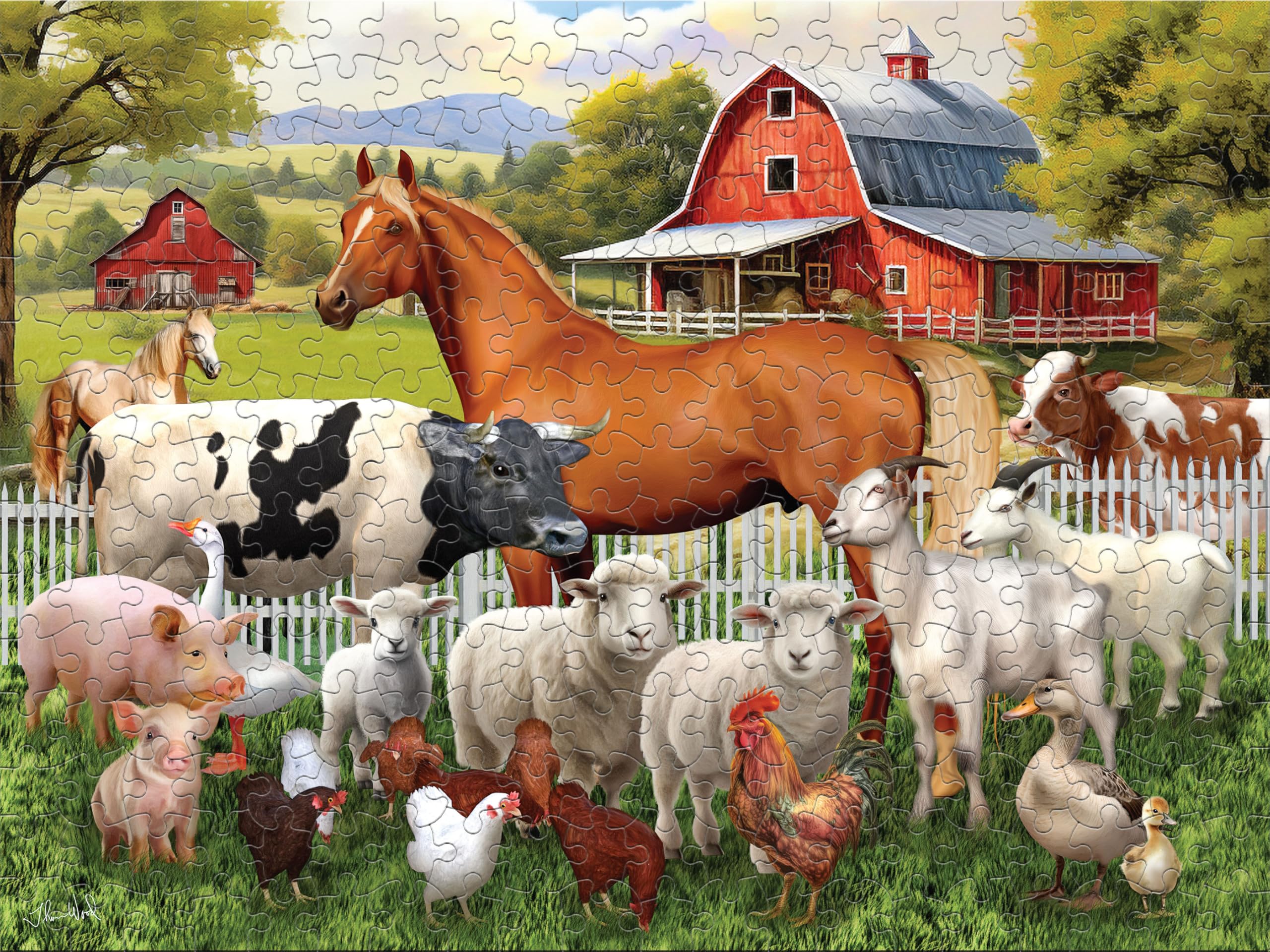 Foto 6 pulgar | Rompecabezas Ceaco Tom Wood Farm Animal Friends De 300 Piezas - Venta Internacional.