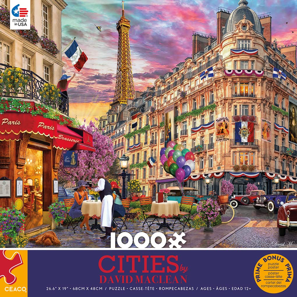 Foto 3 pulgar | Rompecabezas Ceaco David Maclean Cities Bonjour Paris 1000 Piezas - Venta Internacional.