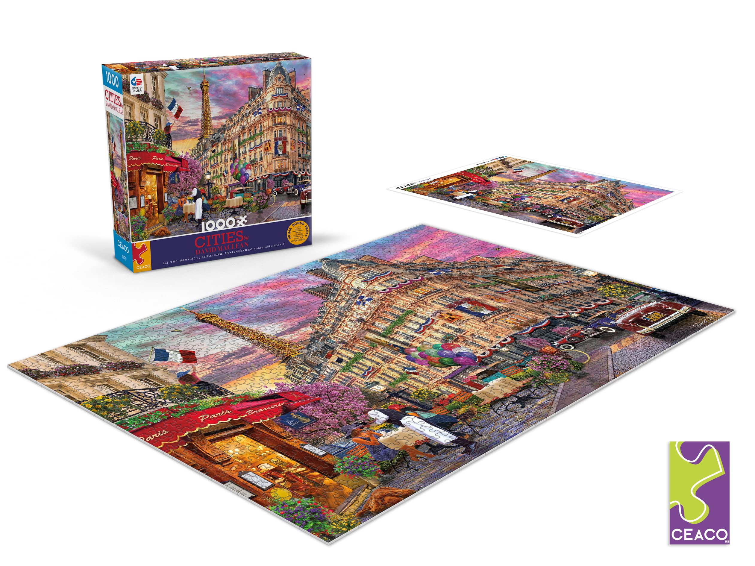 Foto 5 pulgar | Rompecabezas Ceaco David Maclean Cities Bonjour Paris 1000 Piezas - Venta Internacional.