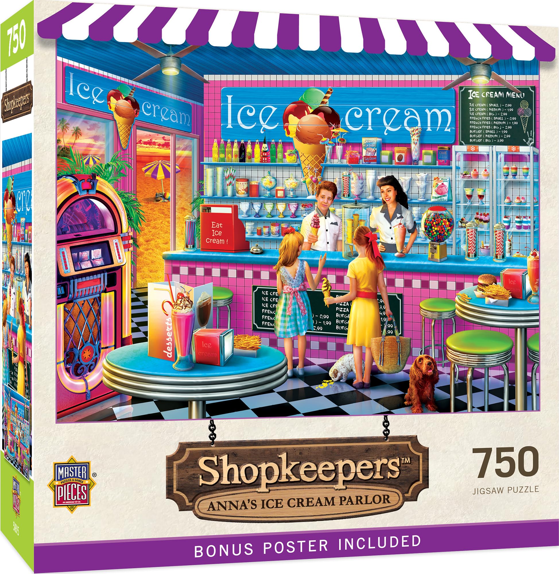 Foto 2 pulgar | Rompecabezas Masterpieces Anna's Ice Cream Parlor 750 Piezas - Venta Internacional.