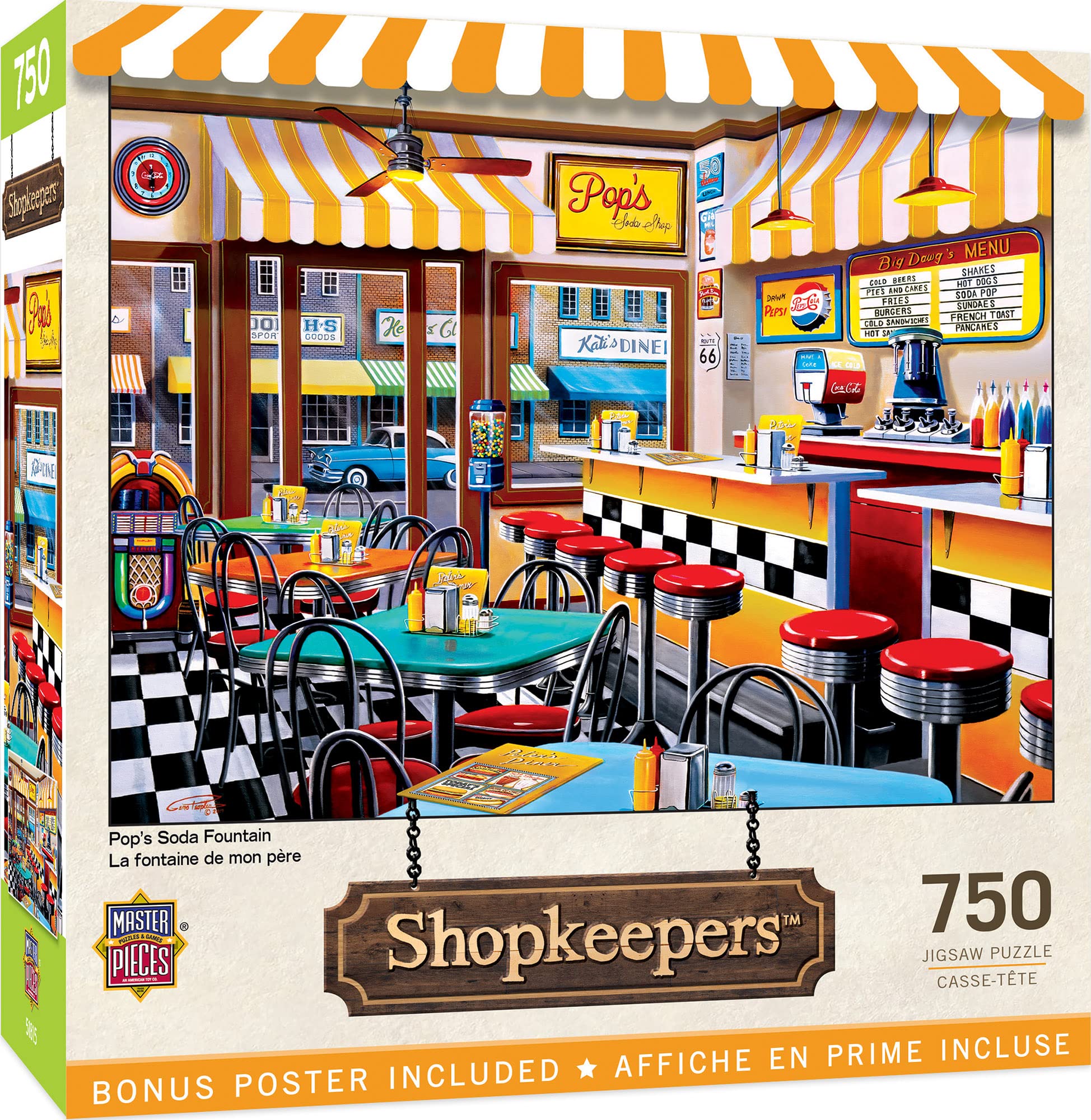 Foto 2 pulgar | Rompecabezas Masterpieces Pop's Soda Fountain 750 Piezas - Venta Internacional.