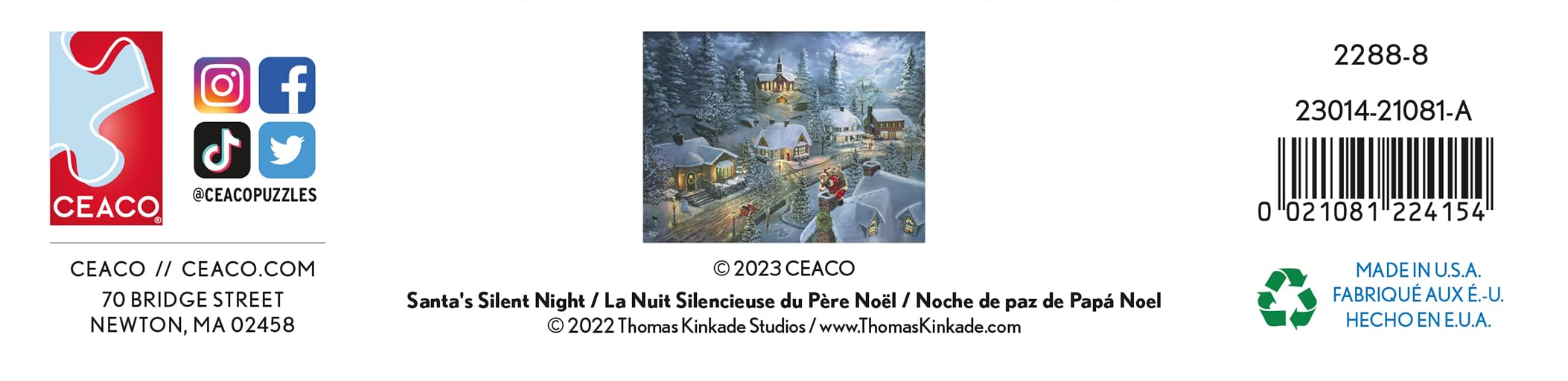 Foto 8 pulgar | Rompecabezas Ceaco Holiday Santa's Silent Night, 300 Piezas - Venta Internacional.