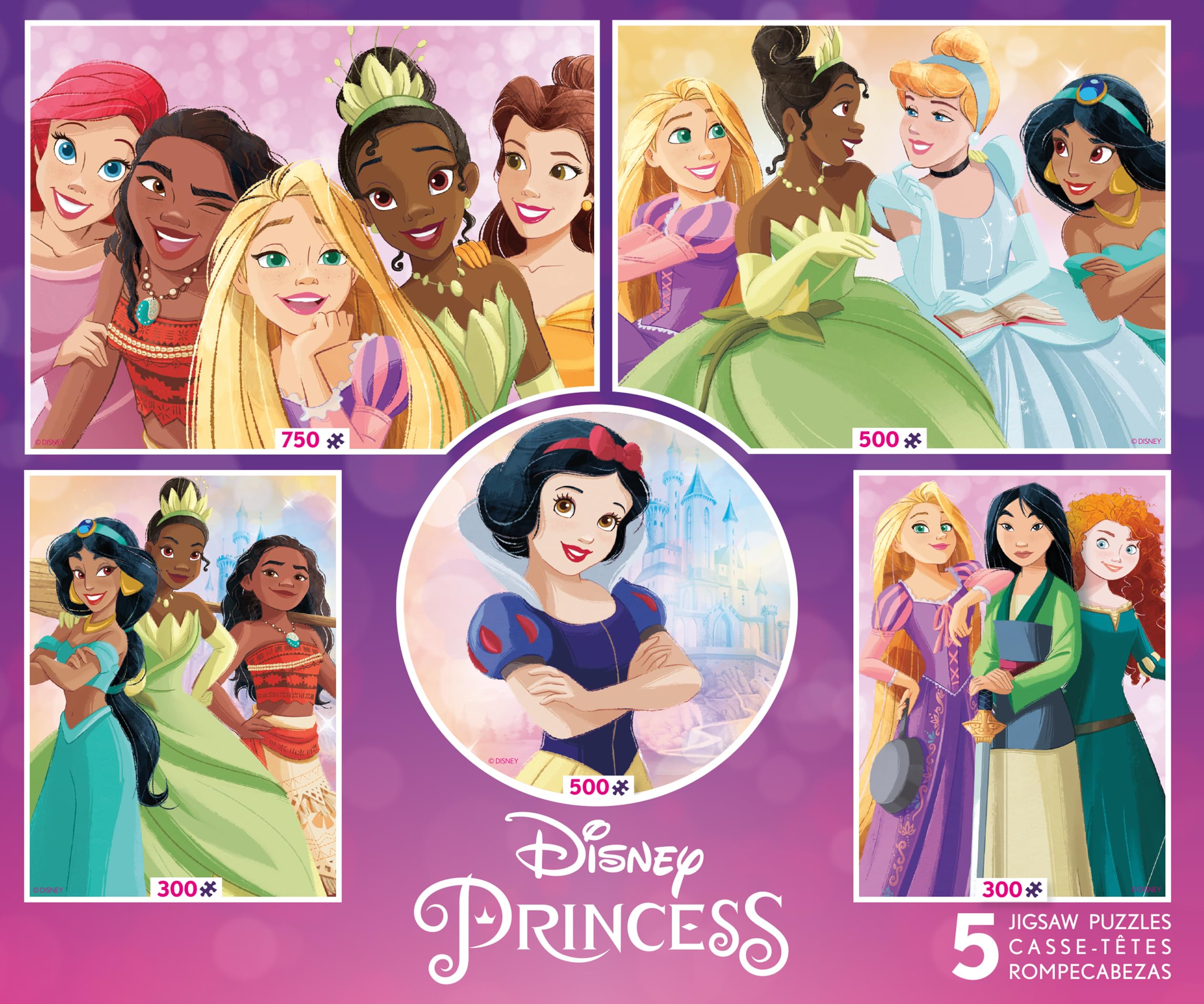 Rompecabezas Ceaco Disney Princess 300/500/750 Piezas - Venta Internacional.