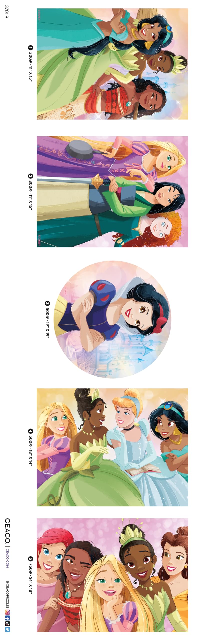 Foto 4 pulgar | Rompecabezas Ceaco Disney Princess 300/500/750 Piezas - Venta Internacional.