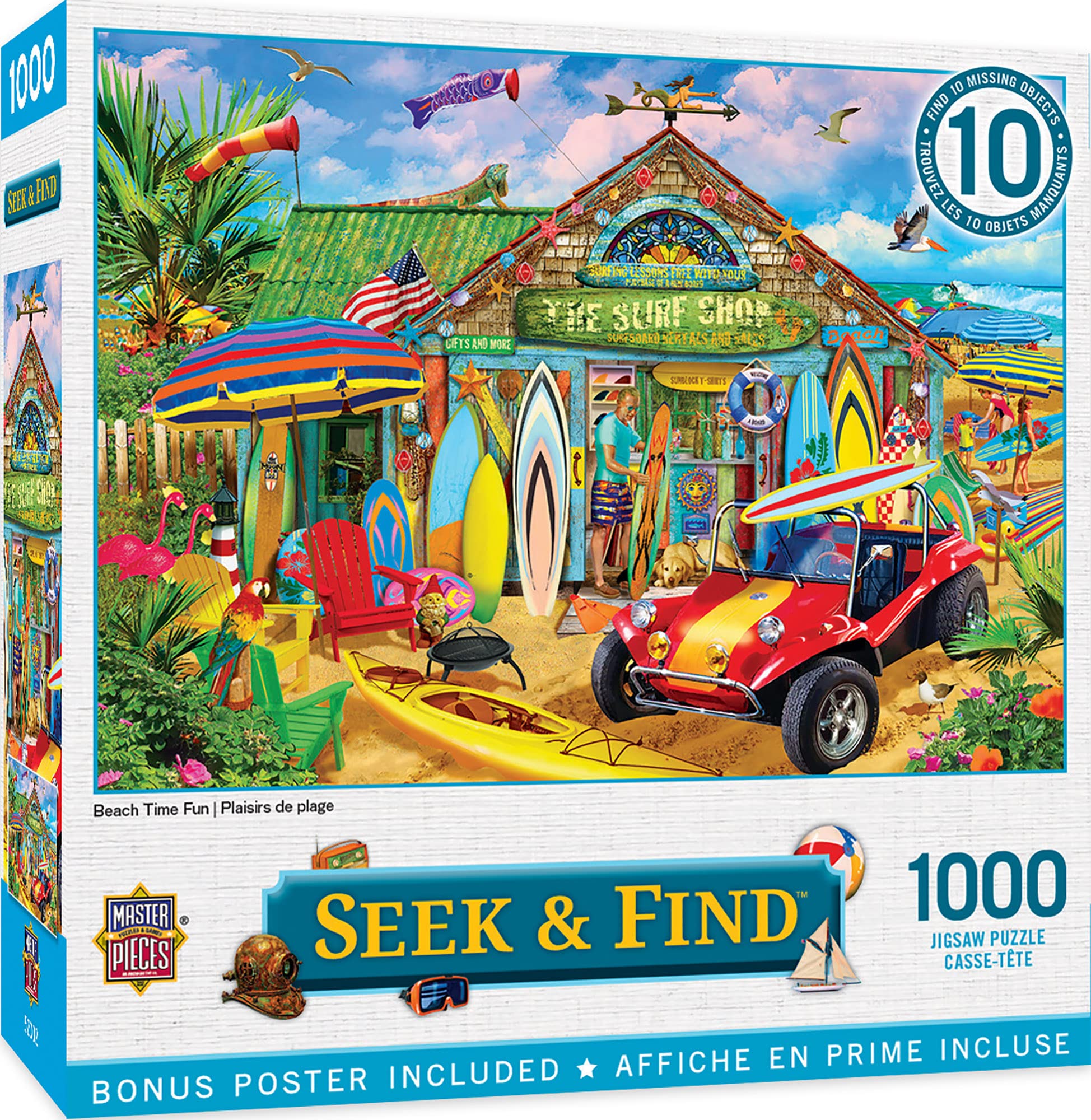 Rompecabezas Masterpieces Seek & Find 1000 Pieces Beach - Venta Internacional.