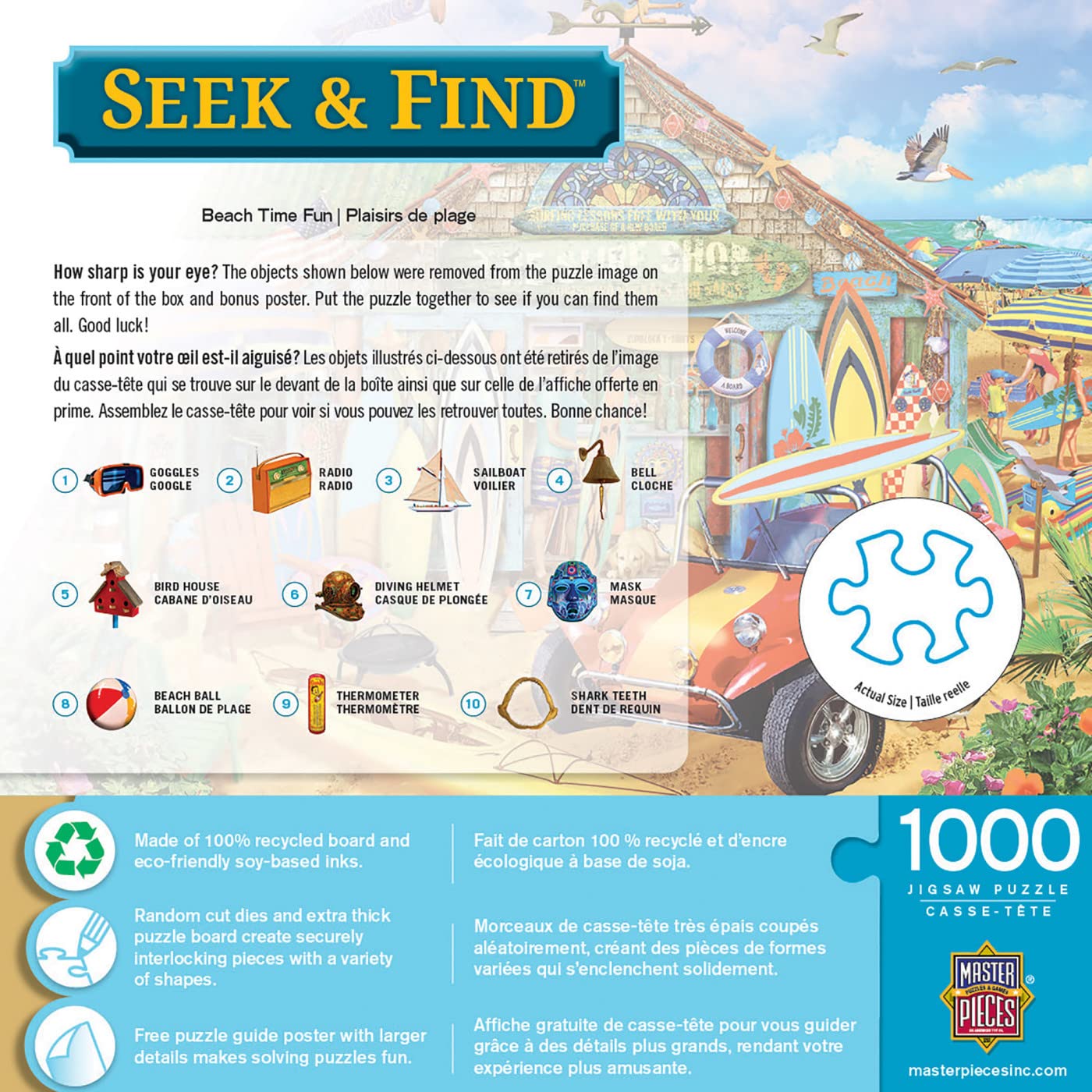 Foto 4 pulgar | Rompecabezas Masterpieces Seek & Find 1000 Pieces Beach - Venta Internacional.