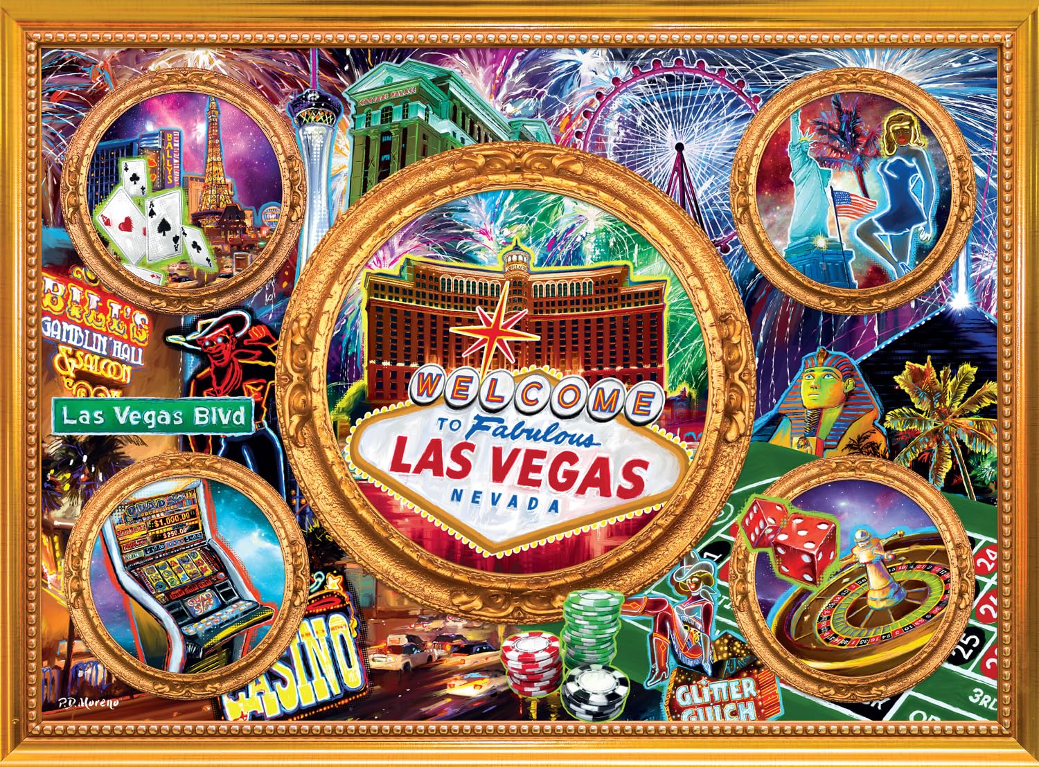 Rompecabezas Buffalo Games Las Vegas Collage De 1000 Piezas - Venta Internacional.