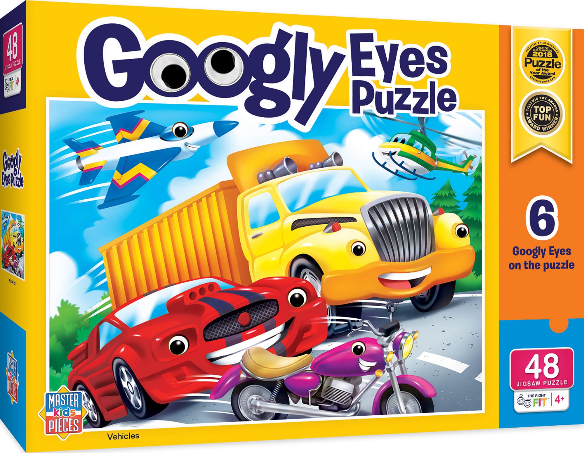 Foto 2 pulgar | Rompecabezas Masterpieces Vehicles Con Googly Eyes, 48 Piezas, 4+y - Venta Internacional.