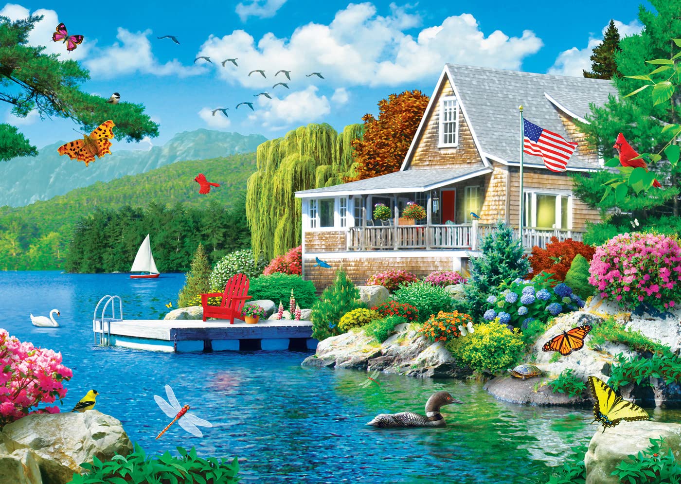 Foto 3 pulgar | Rompecabezas Masterpieces Lakeside Memories 3000 Piezas - Venta Internacional.