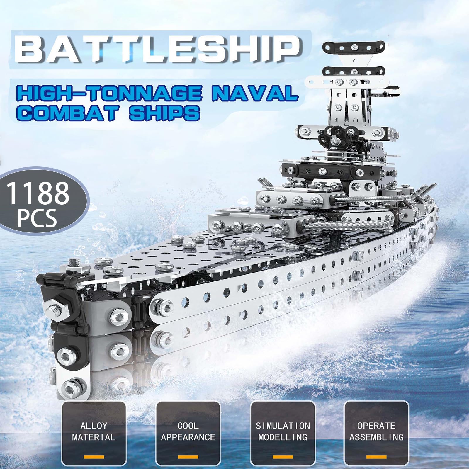 Foto 3 pulgar | Set De Montaje De Rompecabezas De Metal 3d Bytewar Kirov Class Cruiser - Venta Internacional.