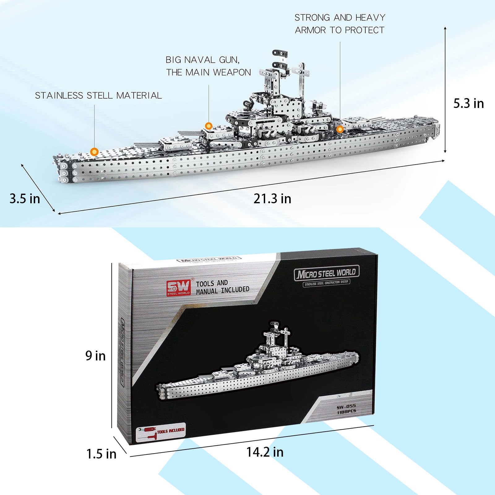 Foto 4 pulgar | Set De Montaje De Rompecabezas De Metal 3d Bytewar Kirov Class Cruiser - Venta Internacional.