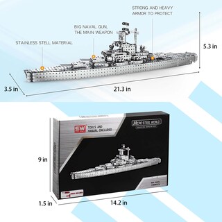 Foto 3 | Set De Montaje De Rompecabezas De Metal 3d Bytewar Kirov Class Cruiser - Venta Internacional.