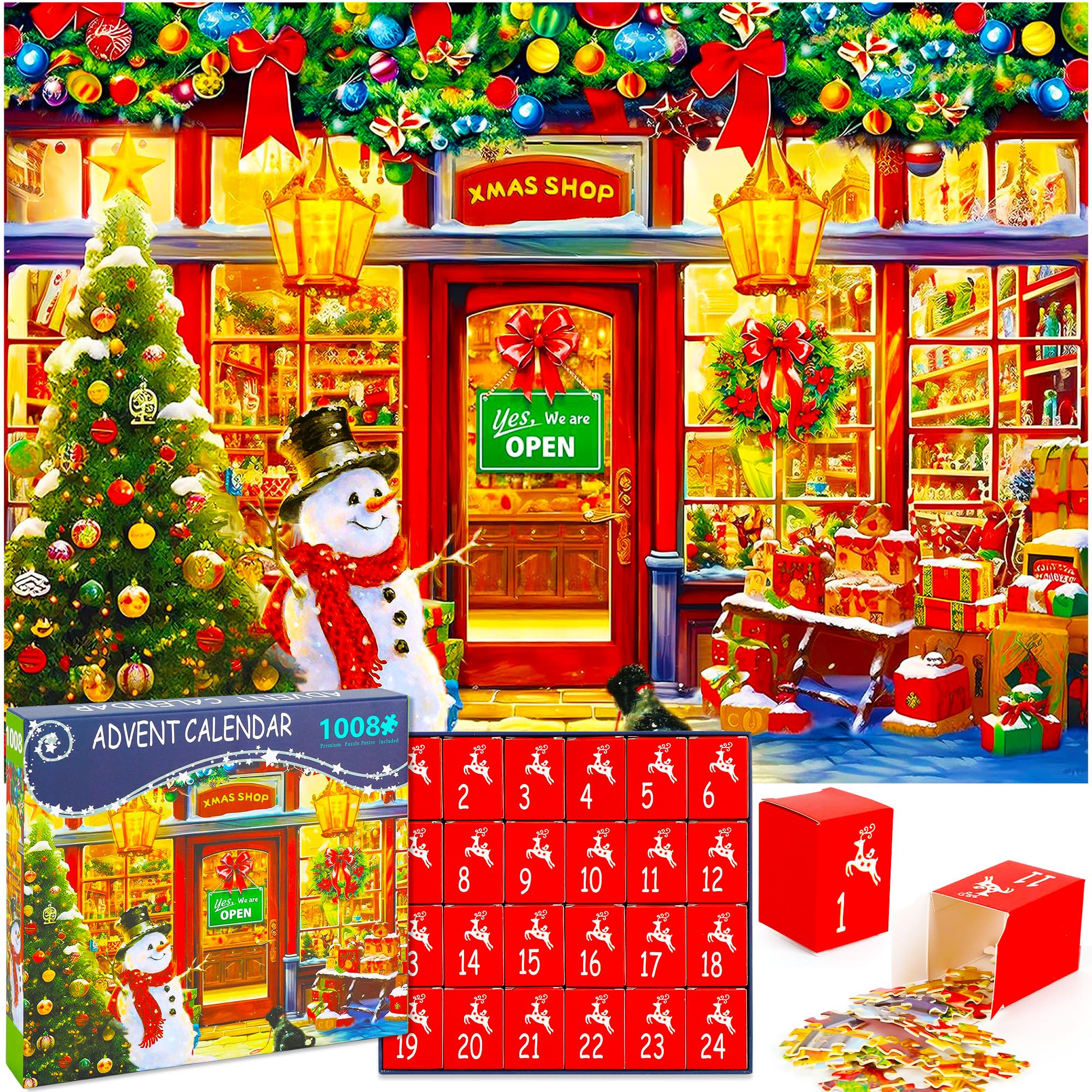 Rompecabezas Navideños, Calendario De Adviento, 2024, 1008 Piezas - Venta Internacional.