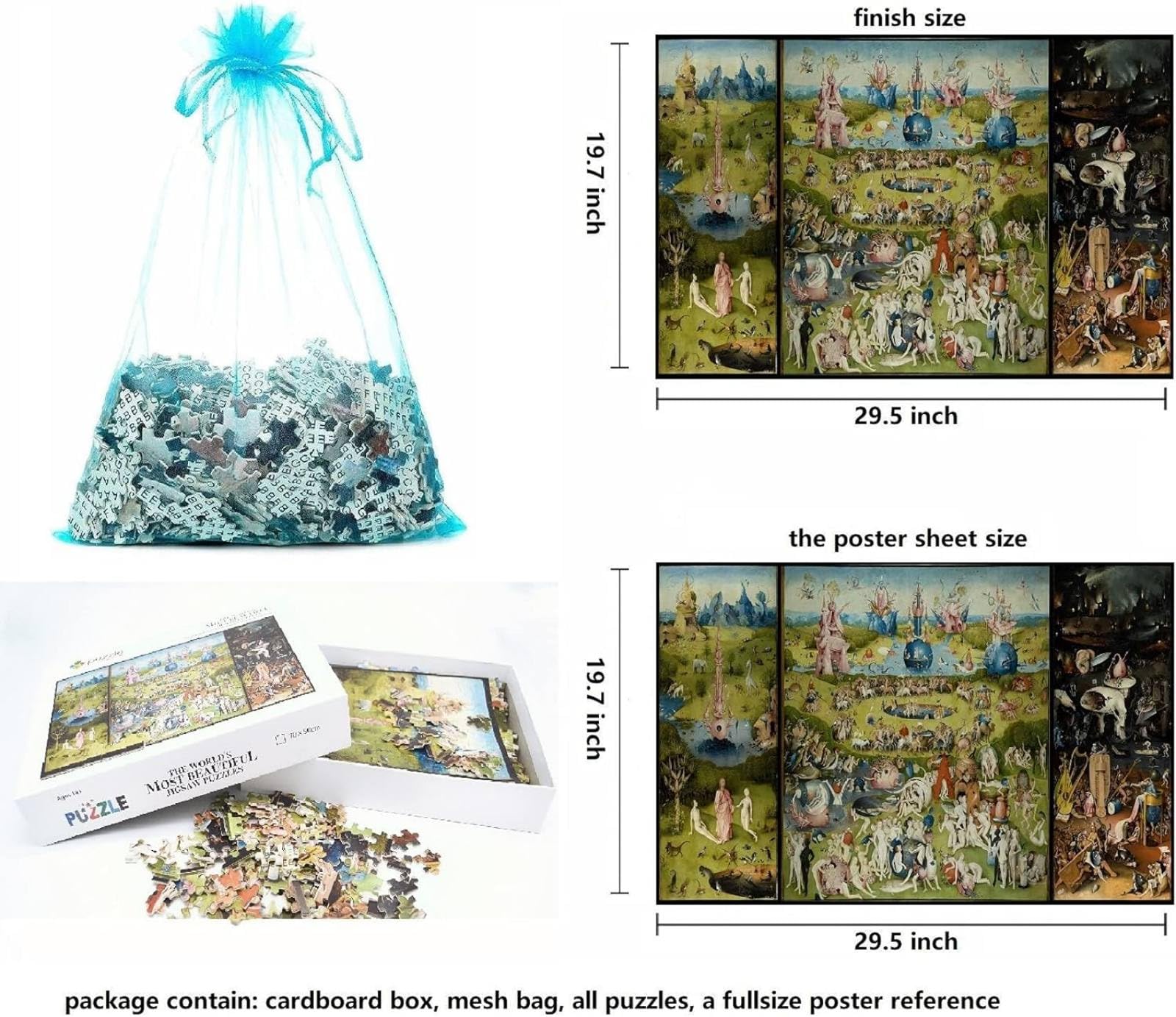 Foto 4 pulgar | Rompecabezas El Jardín De Las Delicias Terrenales De 1000 Piezas - Venta Internacional.
