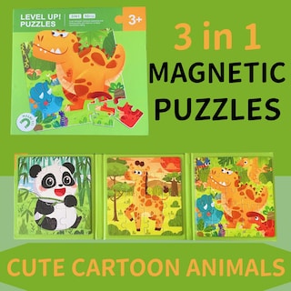 Foto 2 | Libro De Rompecabezas Magnéticos Para Niños De 3 A 6 Años Con 3 Temas De Dibujos Animados - Venta Internacional.