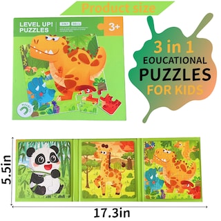 Foto 3 | Libro De Rompecabezas Magnéticos Para Niños De 3 A 6 Años Con 3 Temas De Dibujos Animados - Venta Internacional.