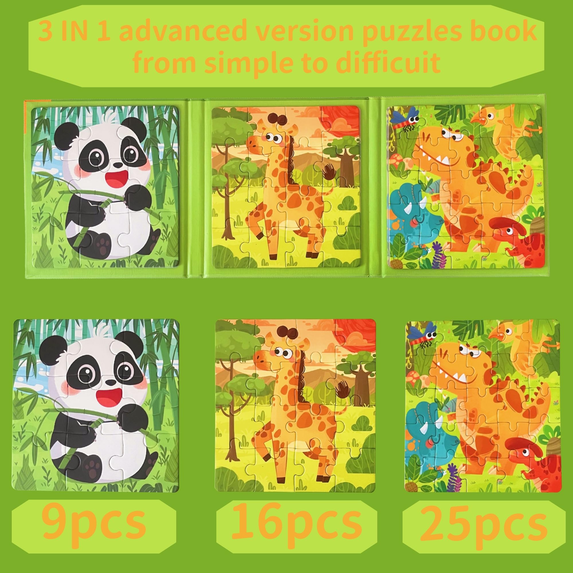 Foto 5 pulgar | Libro De Rompecabezas Magnéticos Para Niños De 3 A 6 Años Con 3 Temas De Dibujos Animados - Venta Internacional.