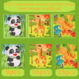 Foto 4 | Libro De Rompecabezas Magnéticos Para Niños De 3 A 6 Años Con 3 Temas De Dibujos Animados - Venta Internacional.