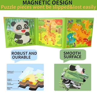 Foto 5 | Libro De Rompecabezas Magnéticos Para Niños De 3 A 6 Años Con 3 Temas De Dibujos Animados - Venta Internacional.