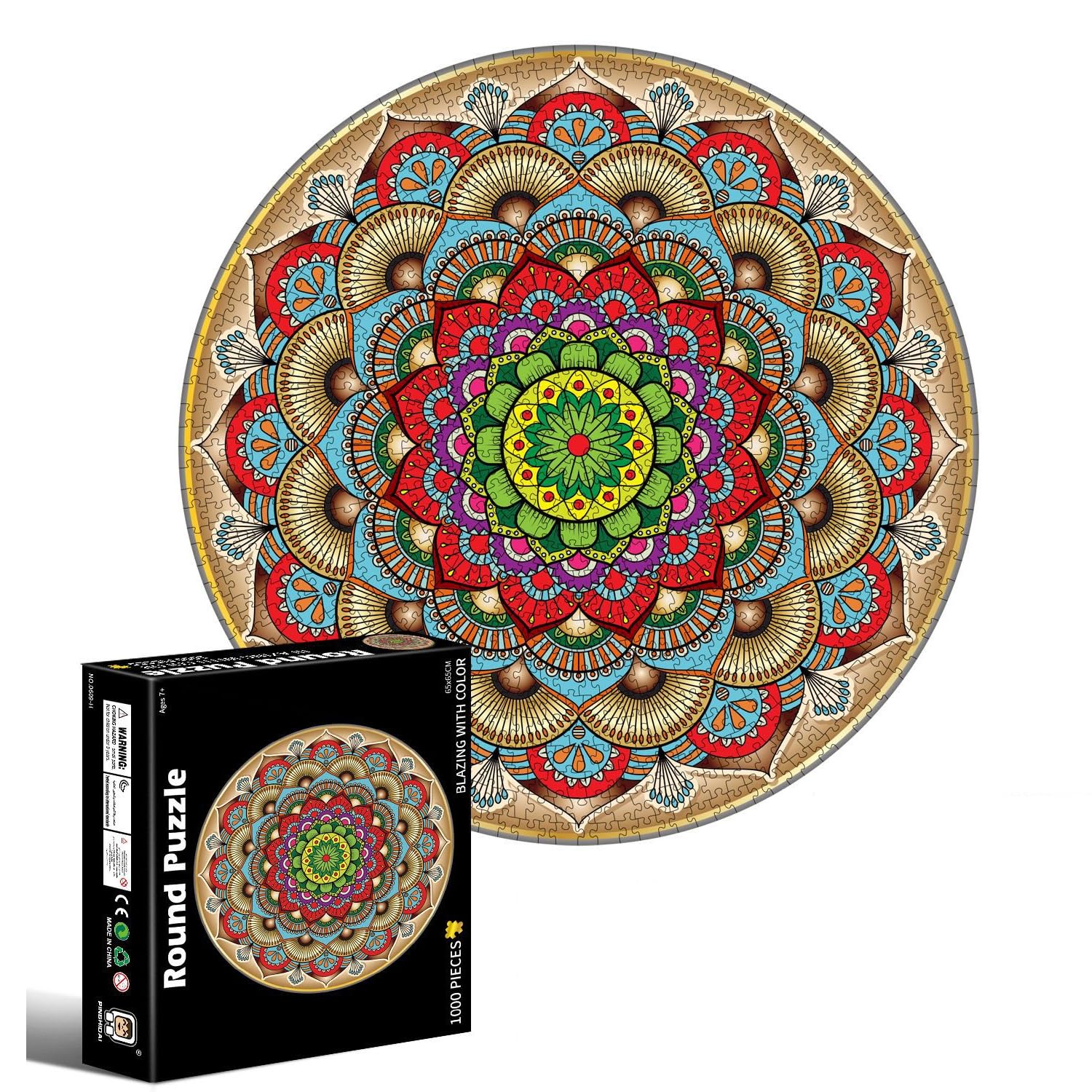 Foto 4 pulgar | Puzle Mandala De 1000 Piezas Para Adultos, Colorido, Con 66,6 Cm De Diámetro. - Venta Internacional.