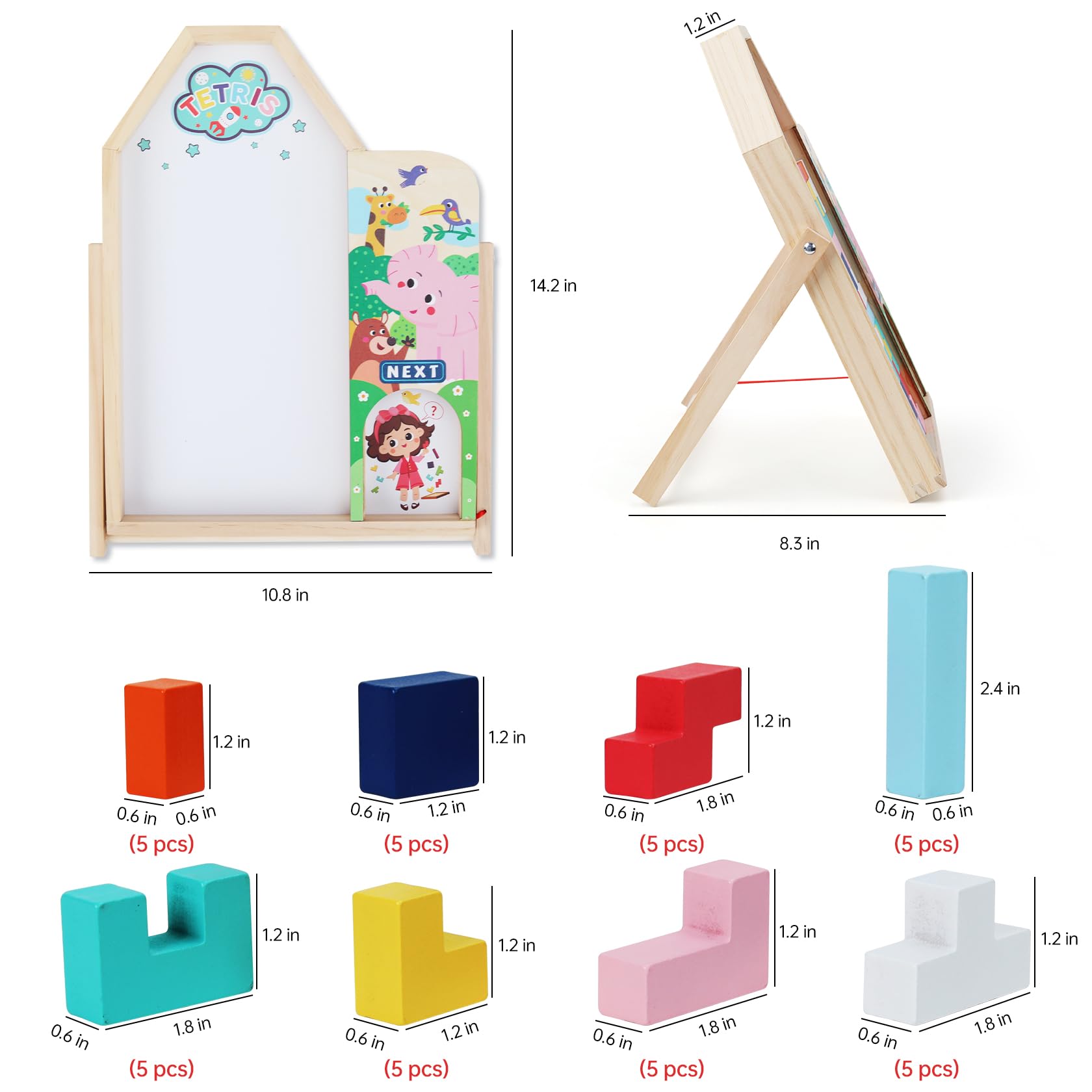Foto 4 pulgar | Puzles De Bloques De Madera Gemem Para Niños De 4 A 8 Años Con Almacenamiento - Venta Internacional.