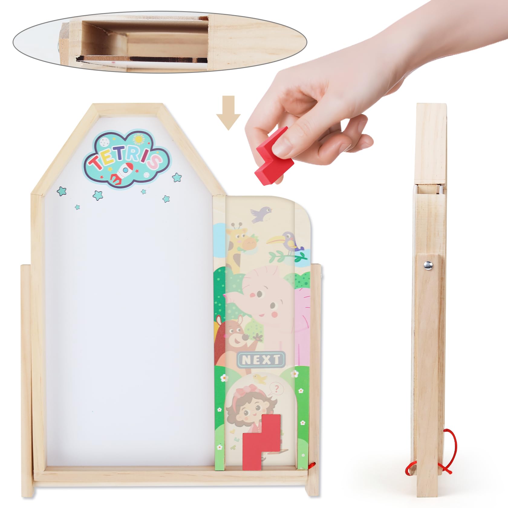 Foto 7 pulgar | Puzles De Bloques De Madera Gemem Para Niños De 4 A 8 Años Con Almacenamiento - Venta Internacional.